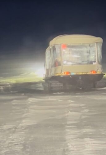 An amphibous vehicle got stuck on Wednesday, prompting unnecessary alerts. (Photo courtesy of Paul Bloedorn)